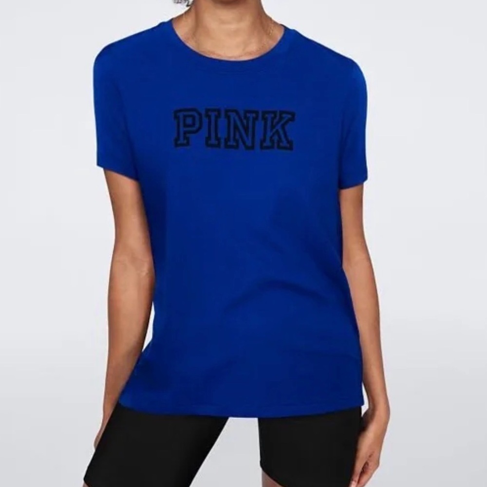 PINK Victoria secret Blue T-Shirt with PINK Logo size XS